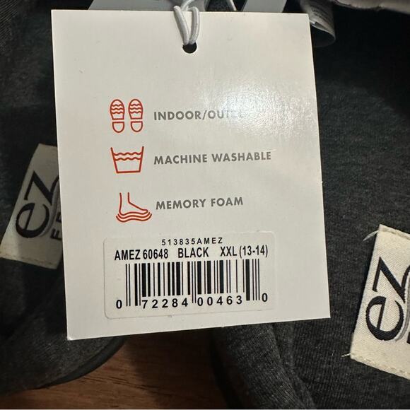 Men’s EZ Feet Memory Foam Slippers, Black and Gray, XXL (13/14) - Picture 7 of 11